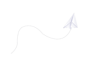 Decorative paper airplane indicator trail pointer line